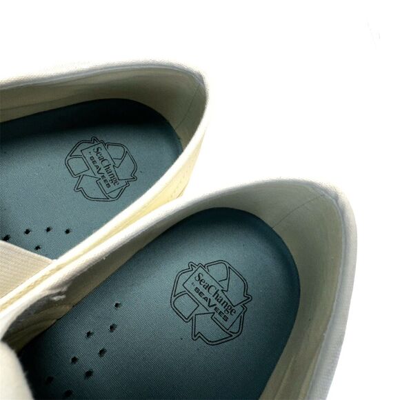 SeaVees Men's Size 10 SeaChange Slip On White Vegan Corn Leather Shoes - Picture 10 of 11